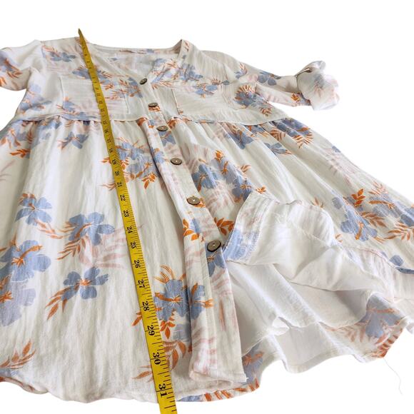 Olivaceous Womens Peasant Tunic Blouse Size Small Floral Cotton Babydoll Button - Picture 10 of 11